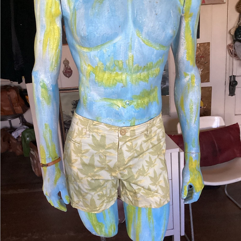 Parke & Ronen Leaf Print Shorts